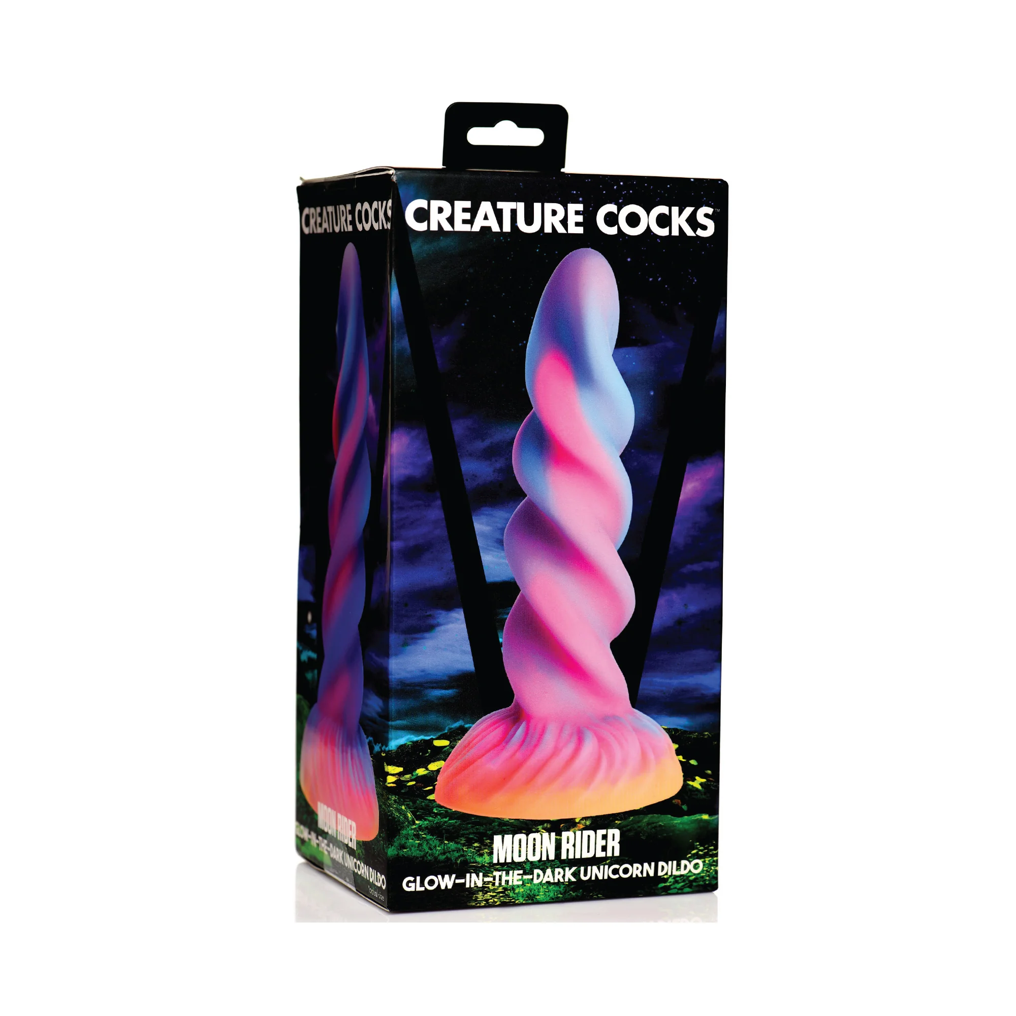 Creature Cocks Moon Rider Glow in the Dark Unicorn Silicone Dildo - Multicolor - Image 4
