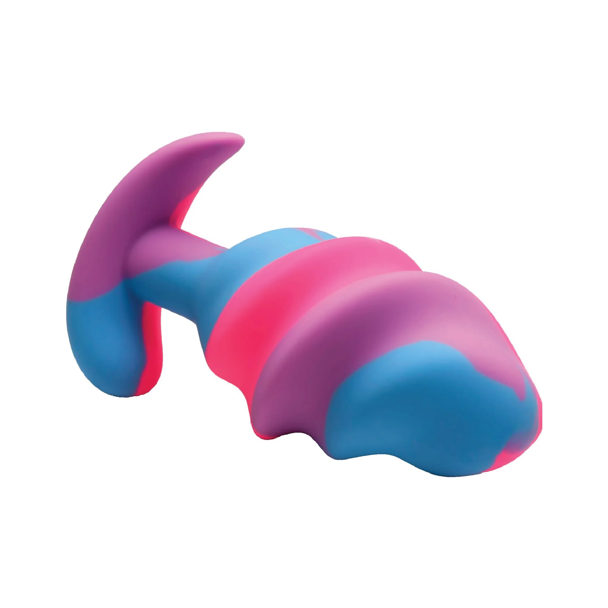 Creature Cocks Unicorn Swirl Silicone Butt Plug - Large - Multicolor - Image 2