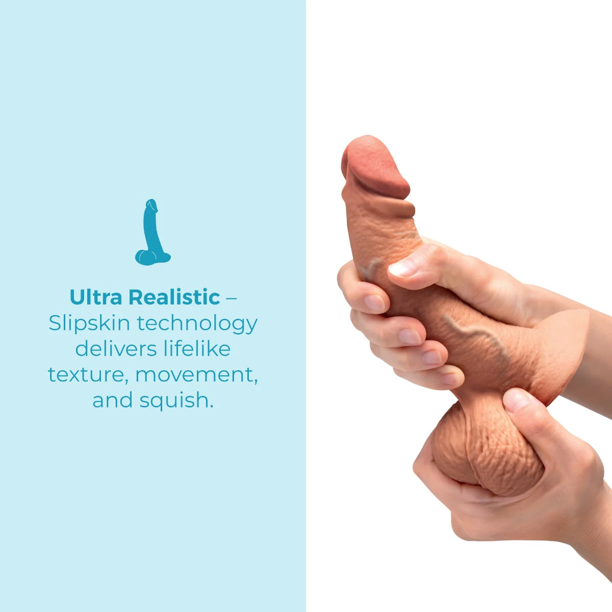 Slipskin Realistic Silicone Dildo - Curvy - Image 16