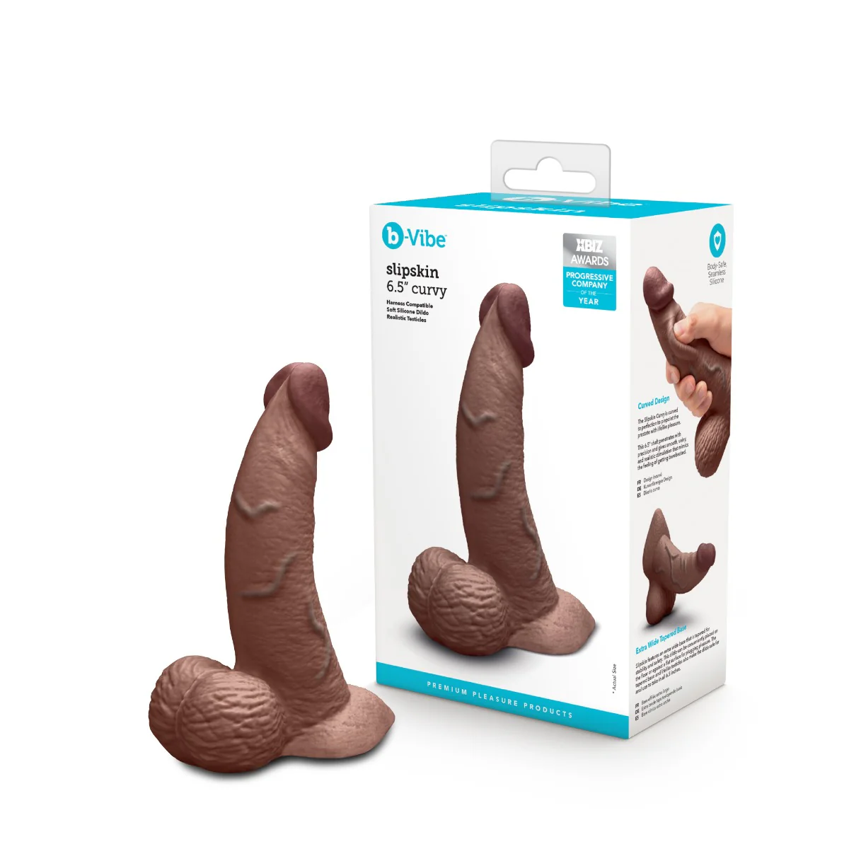 Slipskin Realistic Silicone Dildo - Curvy - Image 177