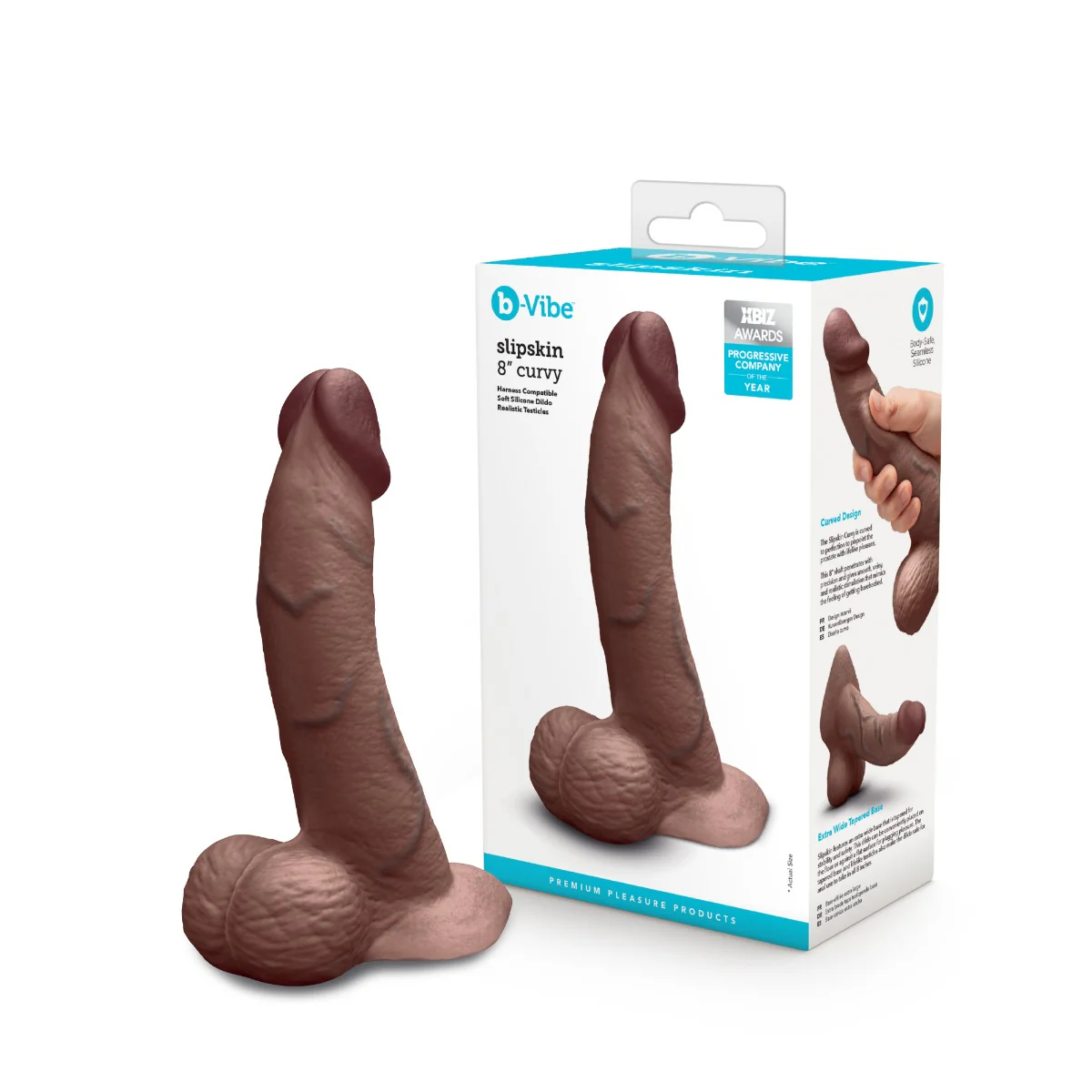 Slipskin Realistic Silicone Dildo - Curvy - Image 193