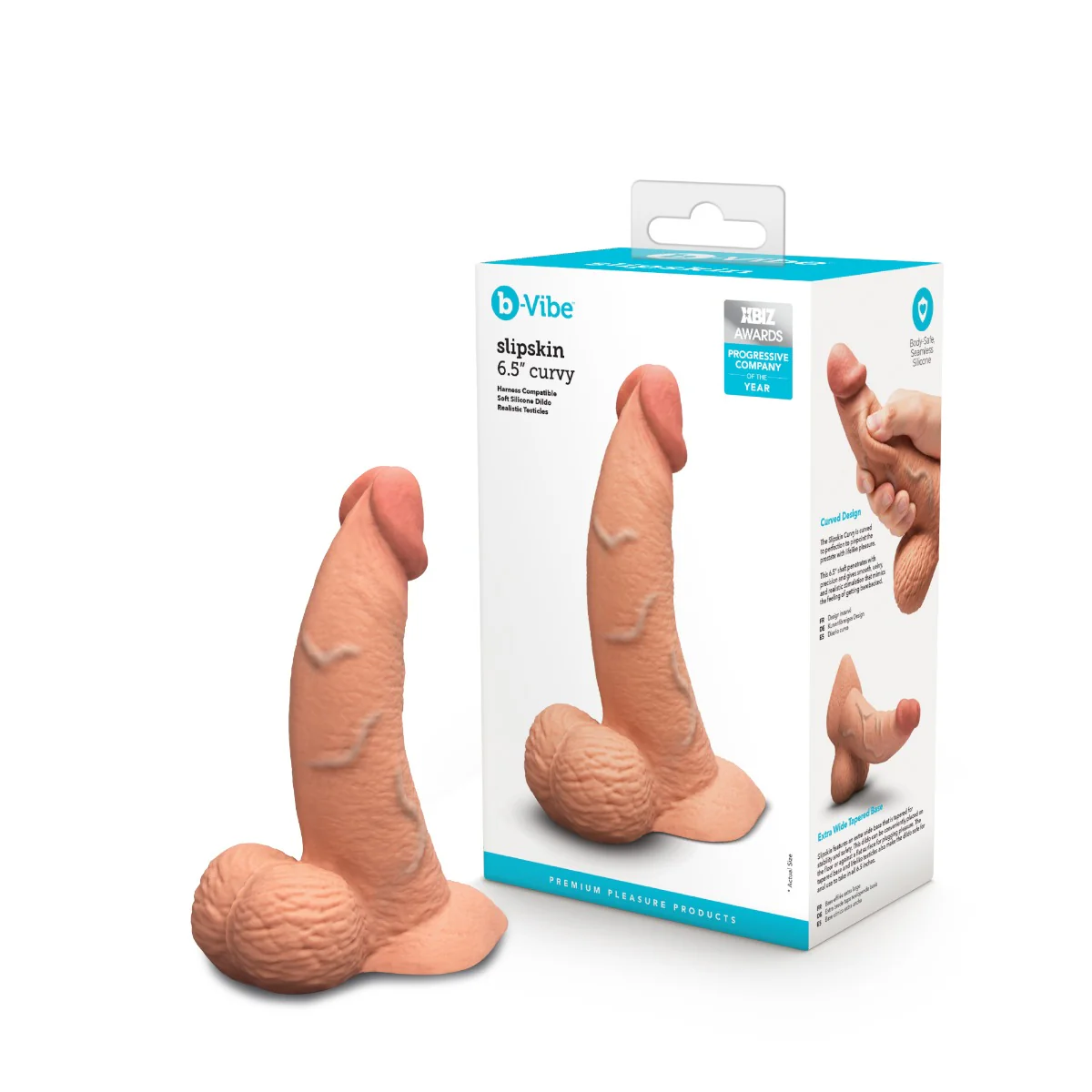 Slipskin Realistic Silicone Dildo - Curvy - Image 22