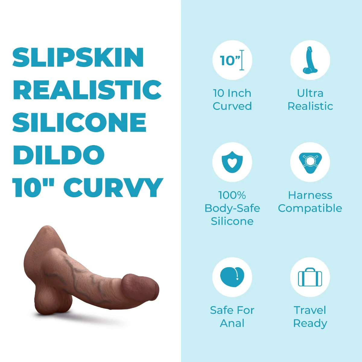 Slipskin Realistic Silicone Dildo - Curvy - Image 220