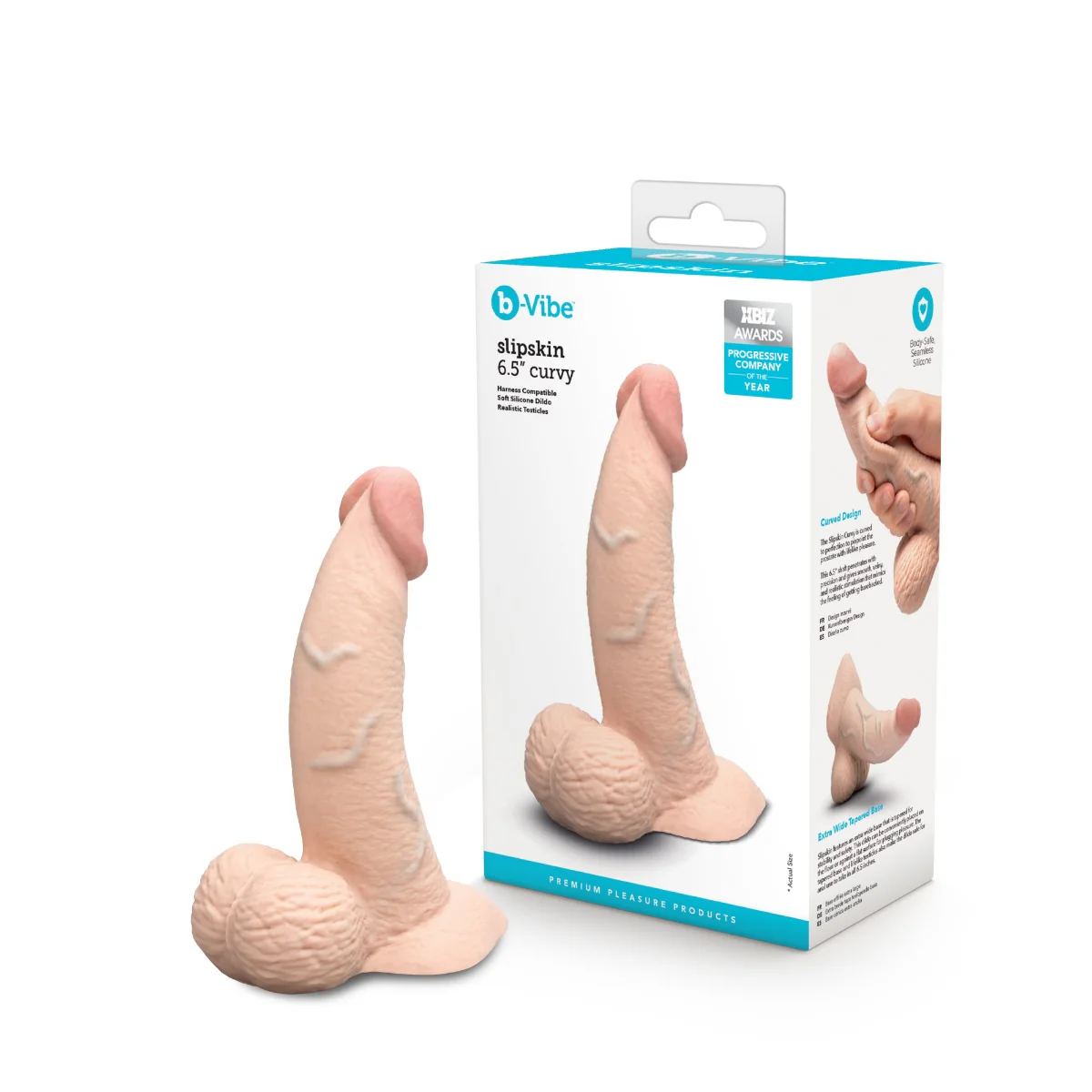 Slipskin Realistic Silicone Dildo - Curvy - Image 41