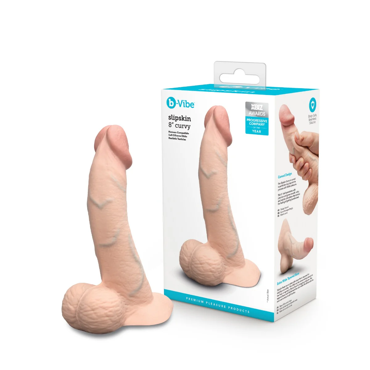 Slipskin Realistic Silicone Dildo - Curvy - Image 79
