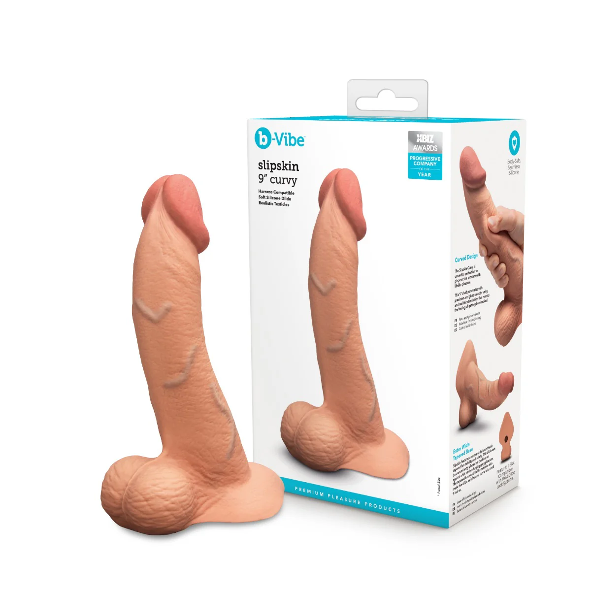 Slipskin Realistic Silicone Dildo - Curvy - Image 99